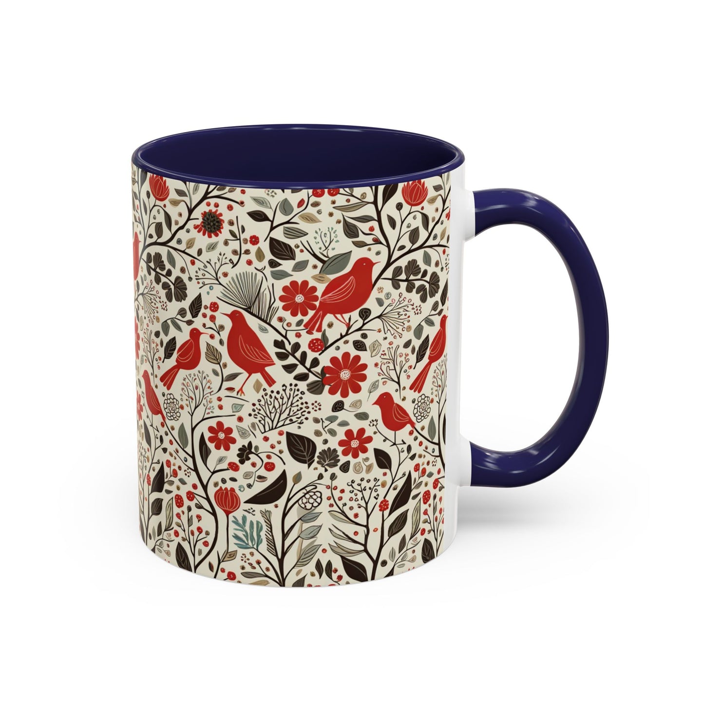 Little Red Birds Accent Coffee Mug, 11oz