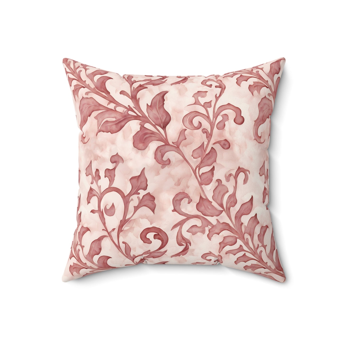 Climbing Pink Leaves, Polyester Square Pillow