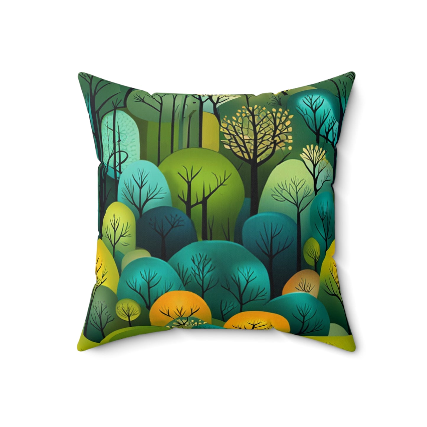 Tree Forest Polyester Square Pillow