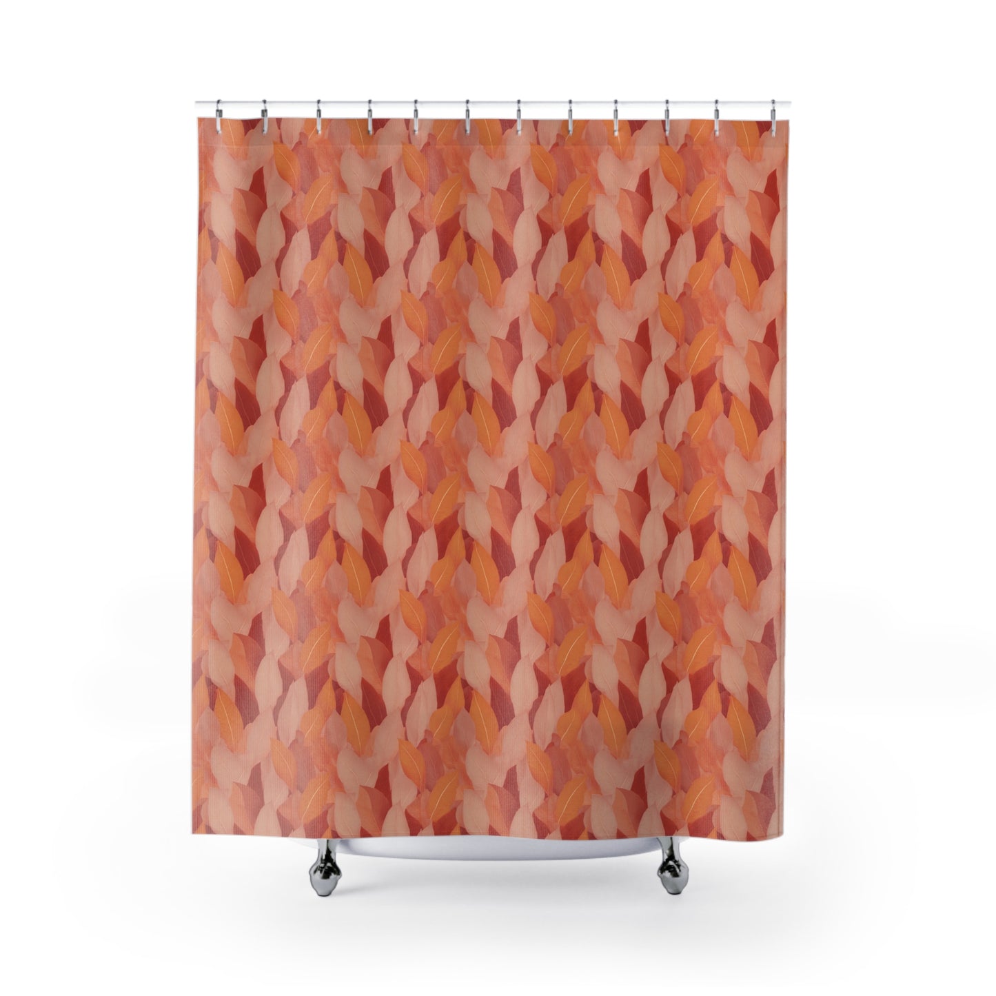 Soft Autumn Leaves in Pink, Red and Orange Shower Curtains