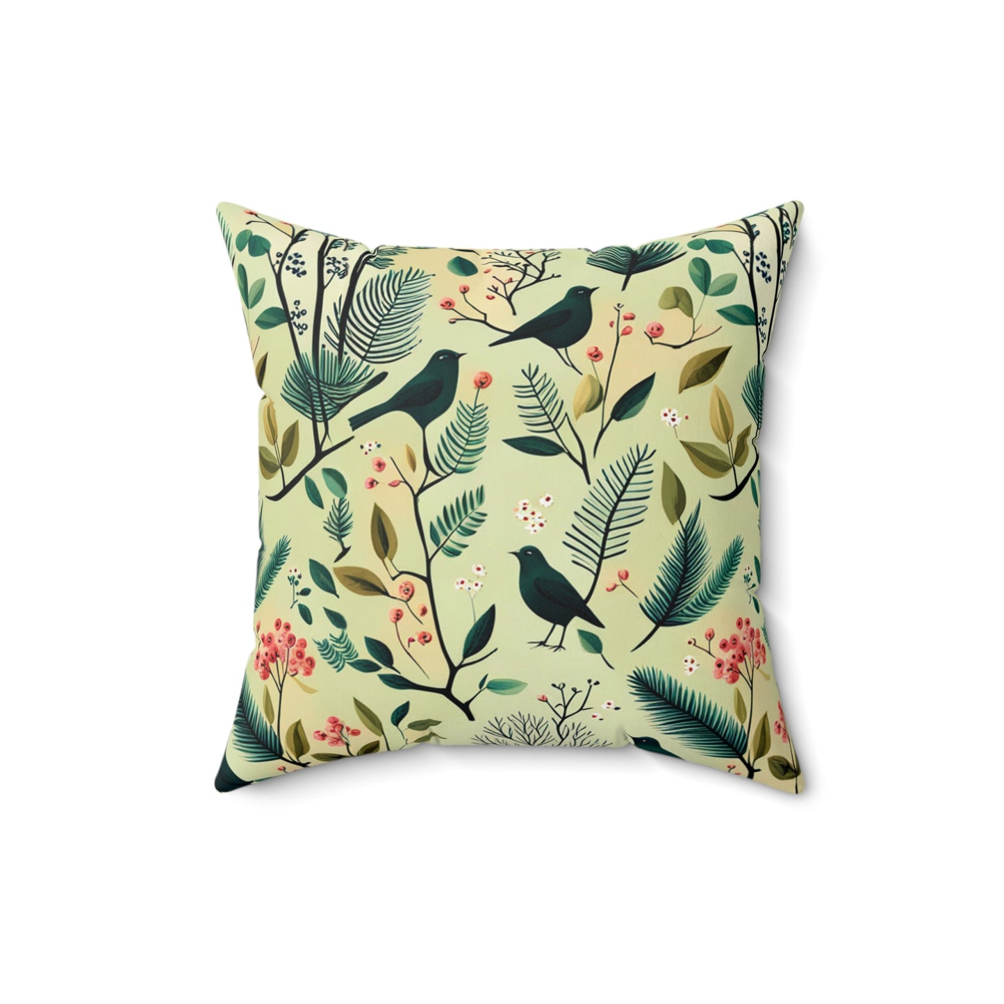 Blackbirds Polyester Square Pillow