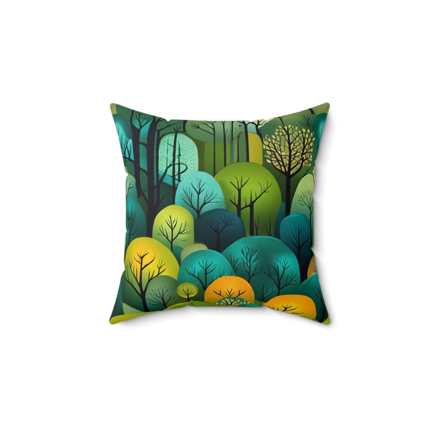 Tree Forest Polyester Square Pillow