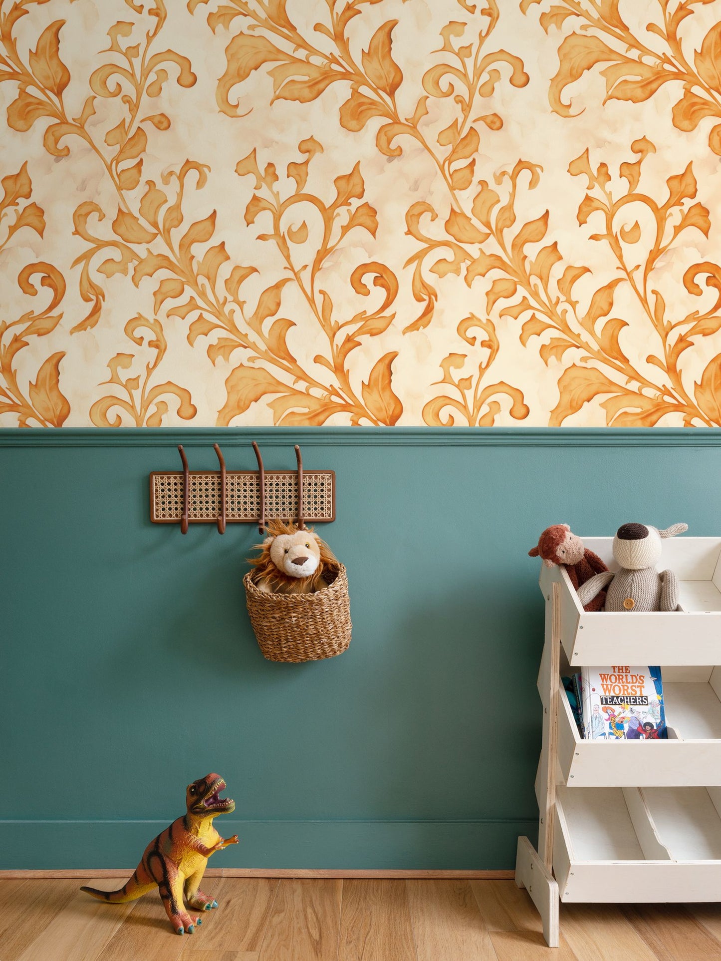 Climbing Vine in Pumpkin, Bespoke Wallpaper, Limited Edition