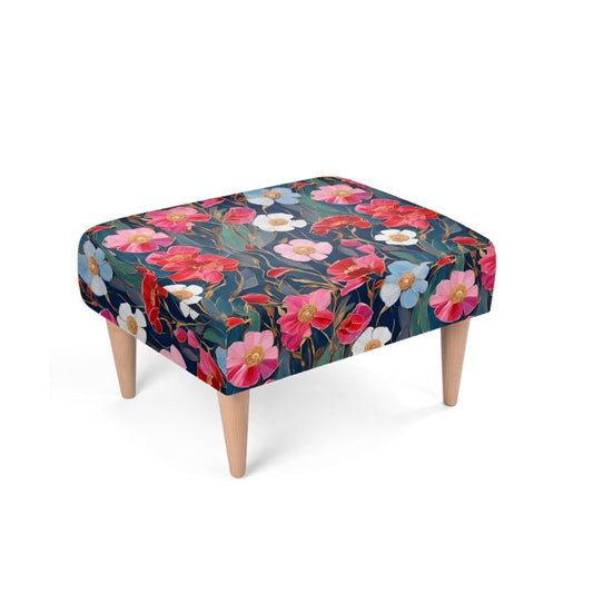 Footstool, "Colourful Windflowers", Home Furniture.