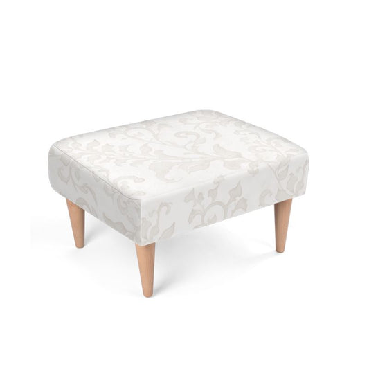 Footstool, "Climbing Vine in Warm Cream"