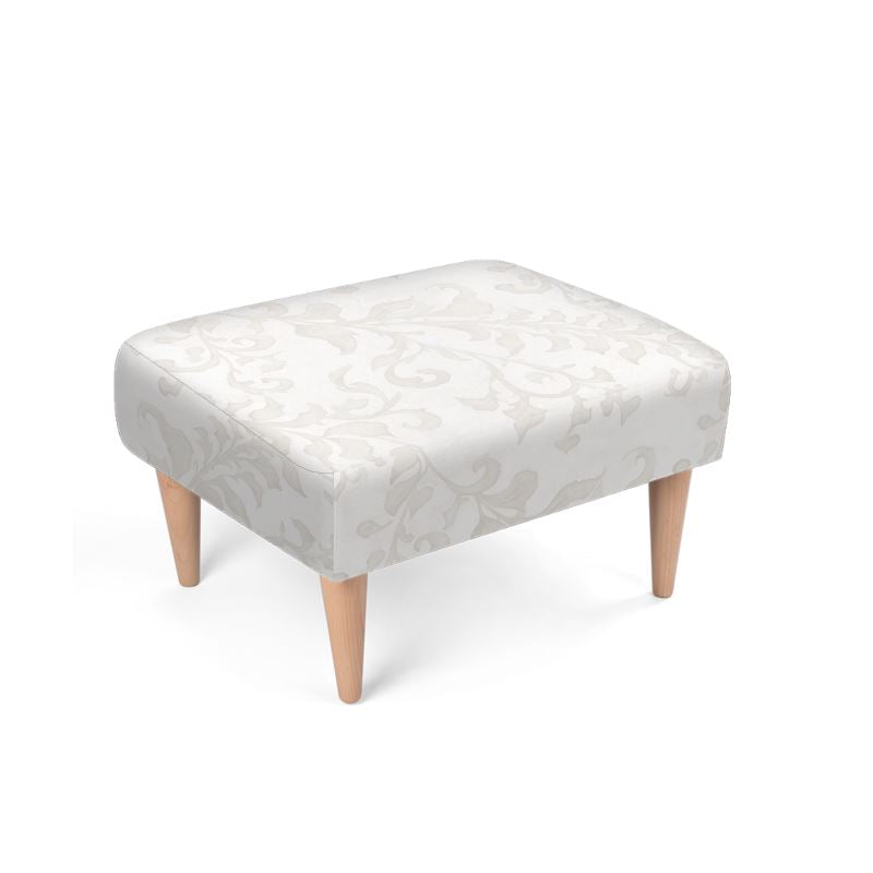 Footstool, "Climbing Vine in Warm Cream"