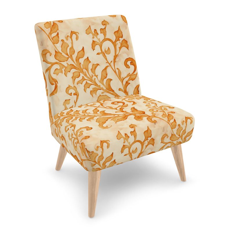 Occasional Chair, "Climbing Vine in Pumpkin Yellow"