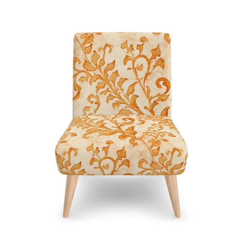 Occasional Chair, "Climbing Vine in Pumpkin Yellow"