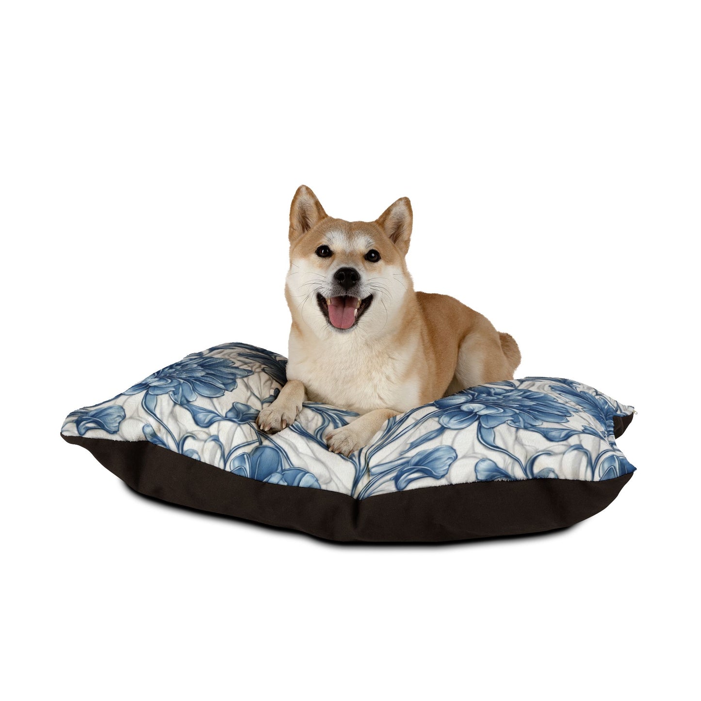 Blue & White Flowers Pet Bed