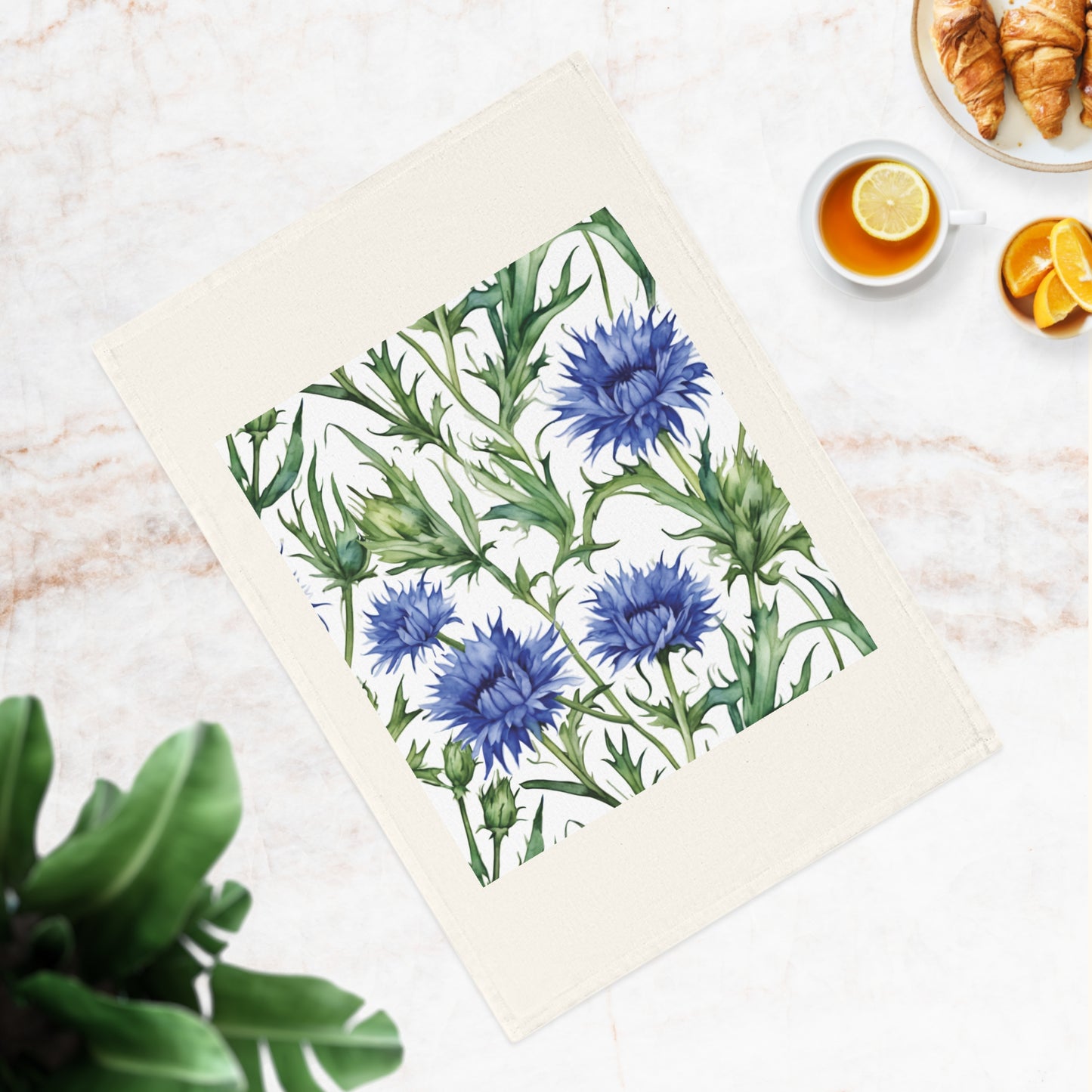 Sweet Cornflower Blue, Cotton Tea Towel