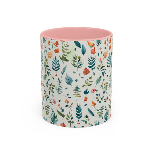 Pink Flora Accent Coffee Mug, 11oz