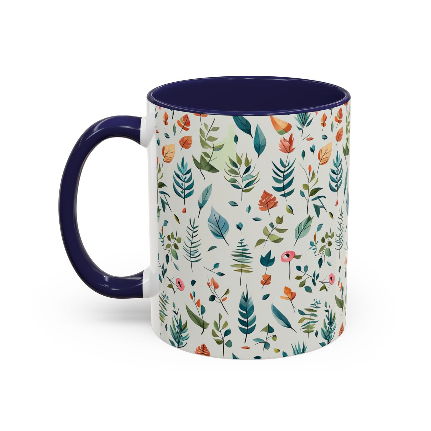 Pink Flora Accent Coffee Mug, 11oz