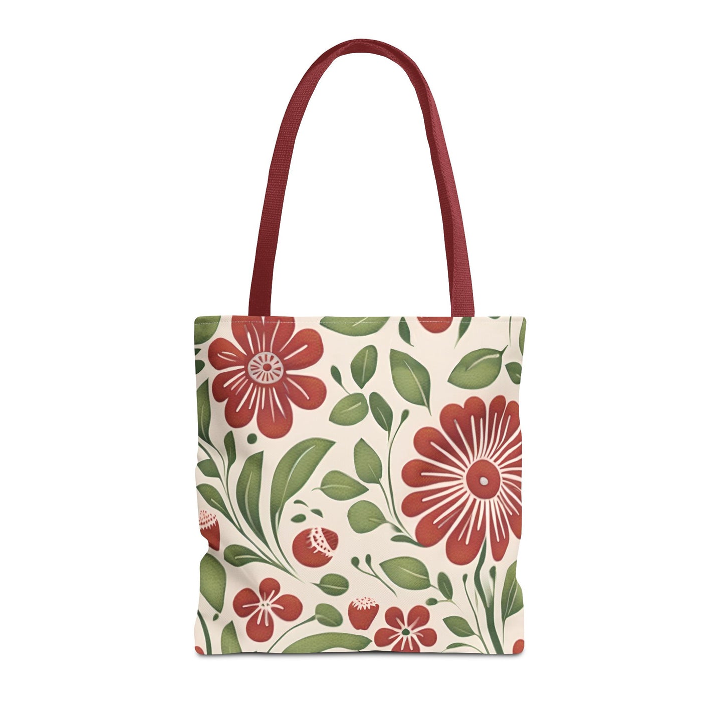 Strawberry Folk Art Flower, Tote Bag (AOP)