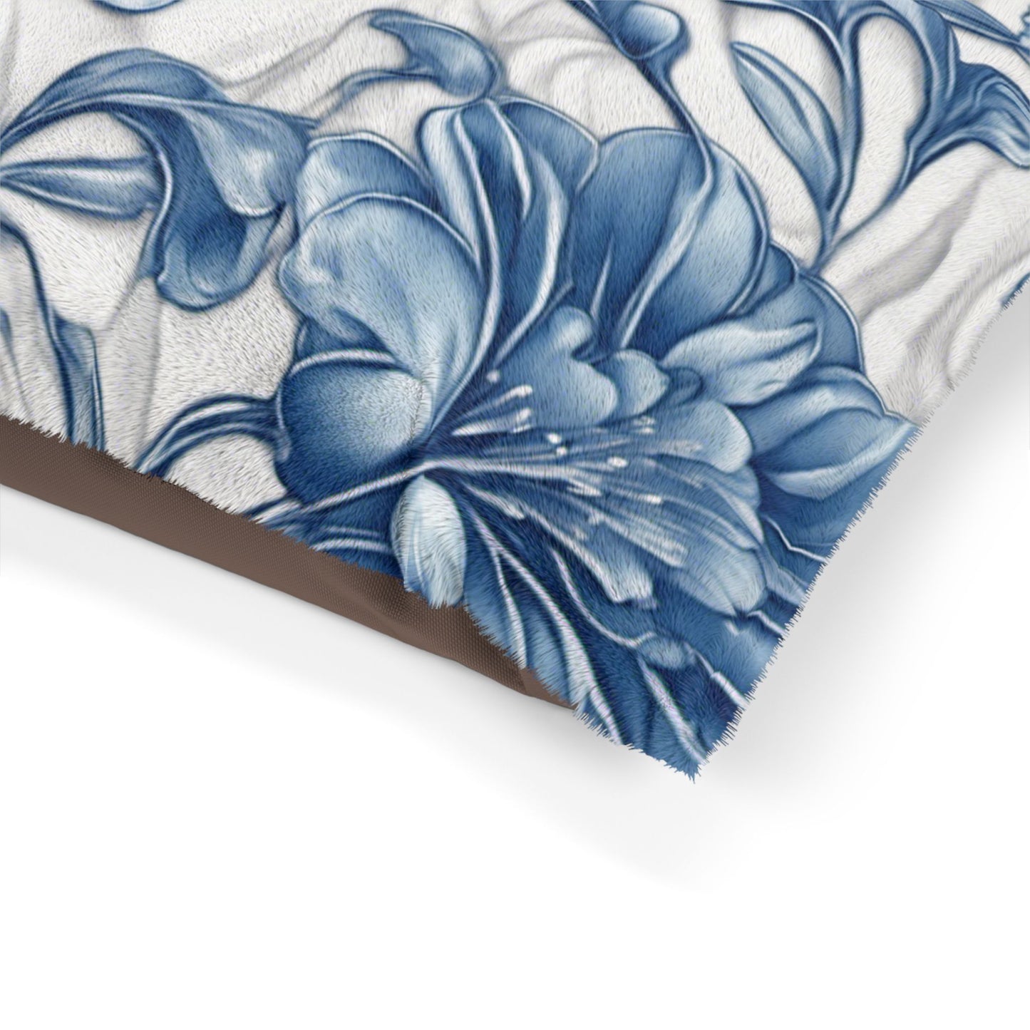 Blue & White Flowers Pet Bed