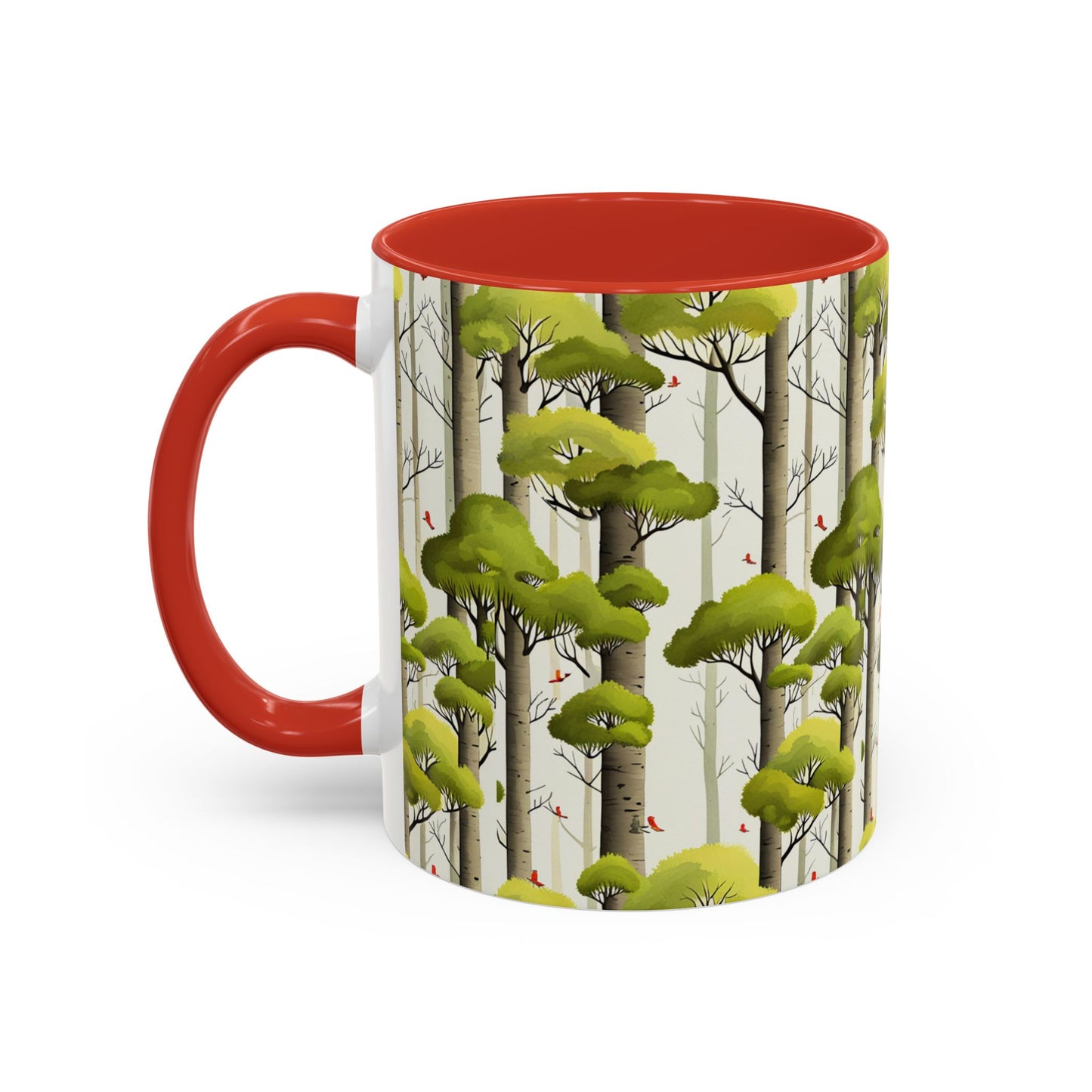 Red Birds Between the Trees Coffee Mug, 11oz