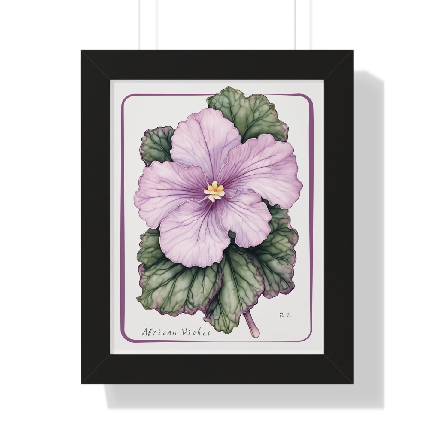 Mauve African Violet, Framed Vertical Poster