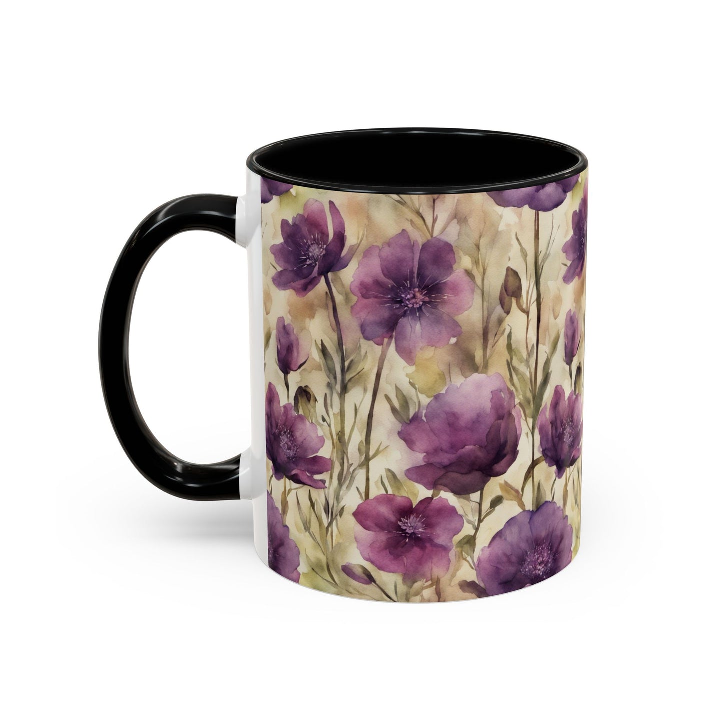 Plum Wildflowers Coffee Mug, 11oz