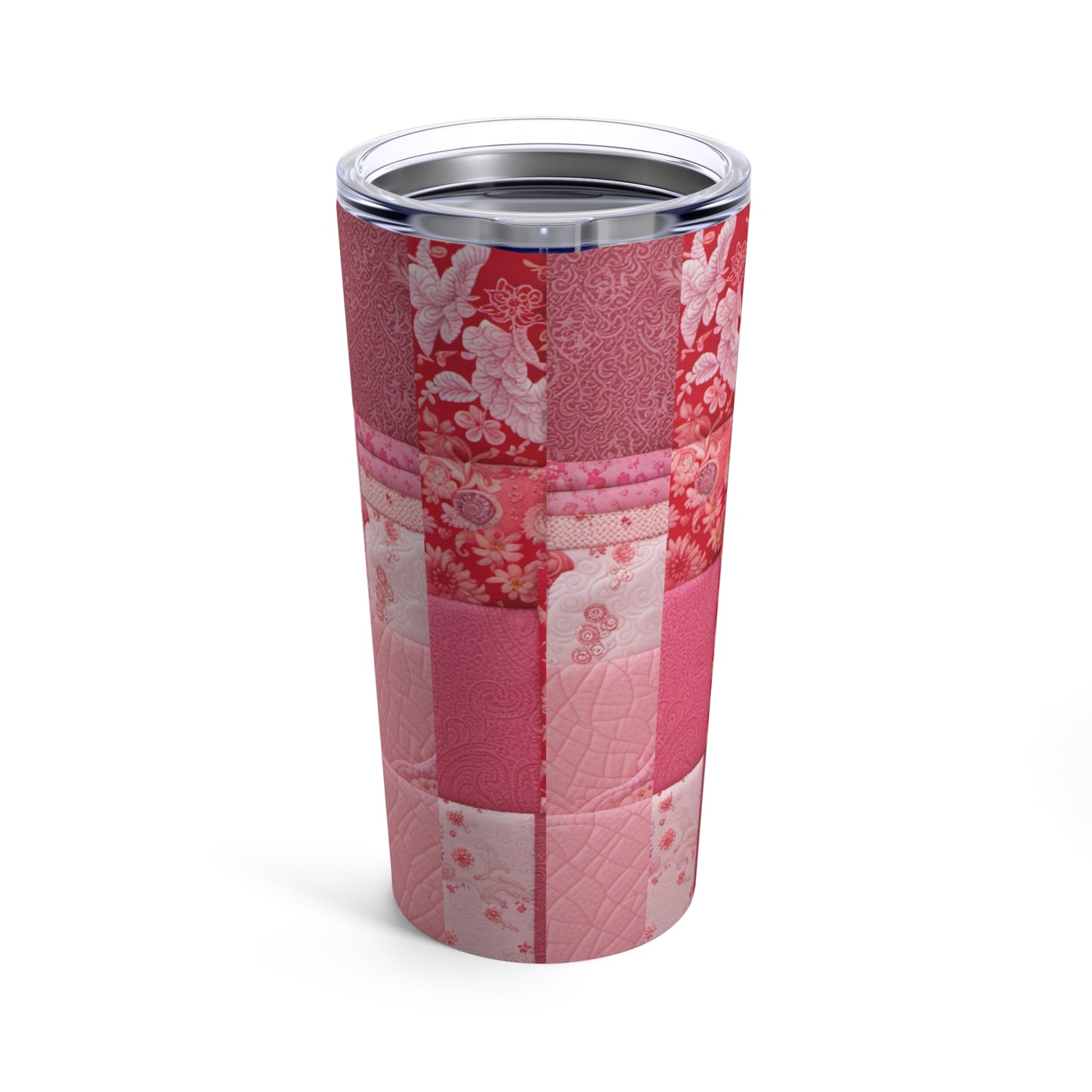 Red & Pink Patchwork Tumbler 20oz