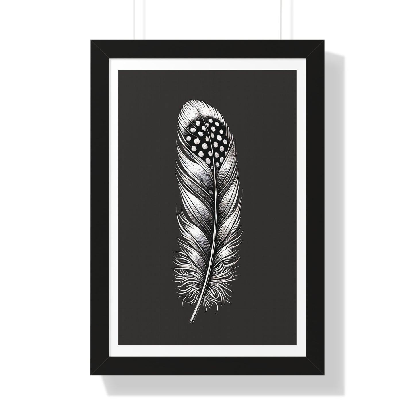 Black and White Feather No.3, Framed Vertical Poster