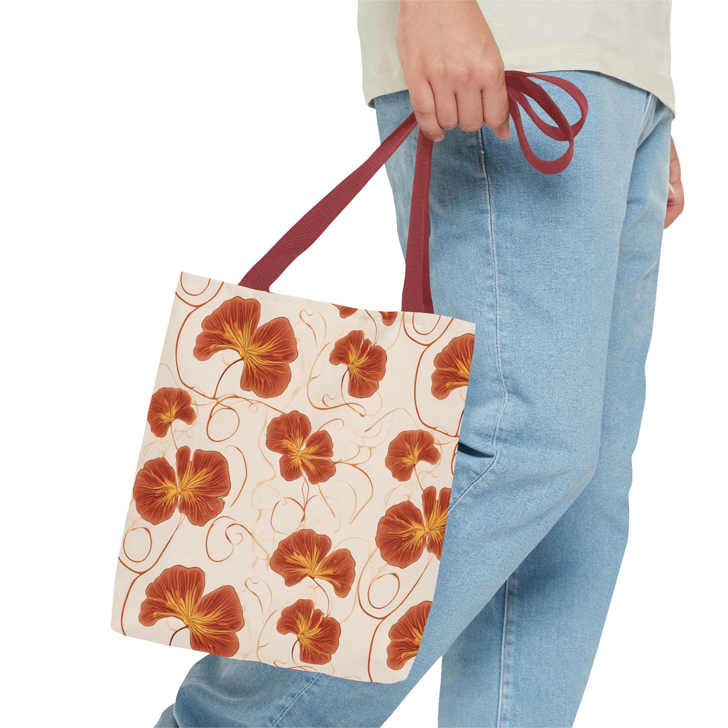 Orange Nasturtium Petals Tote Bag (AOP)