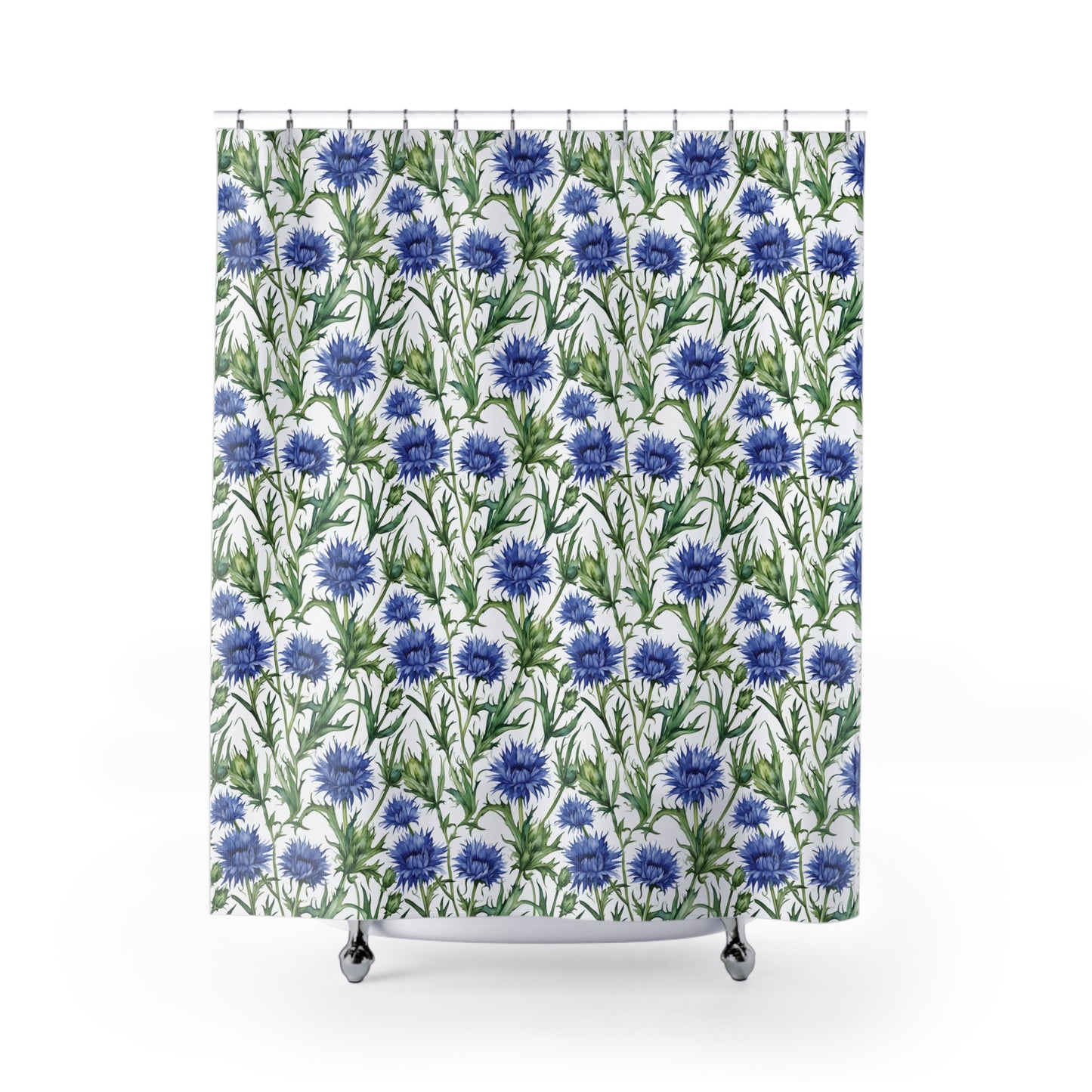 Sweet Cornflower Blue, Shower Curtains.