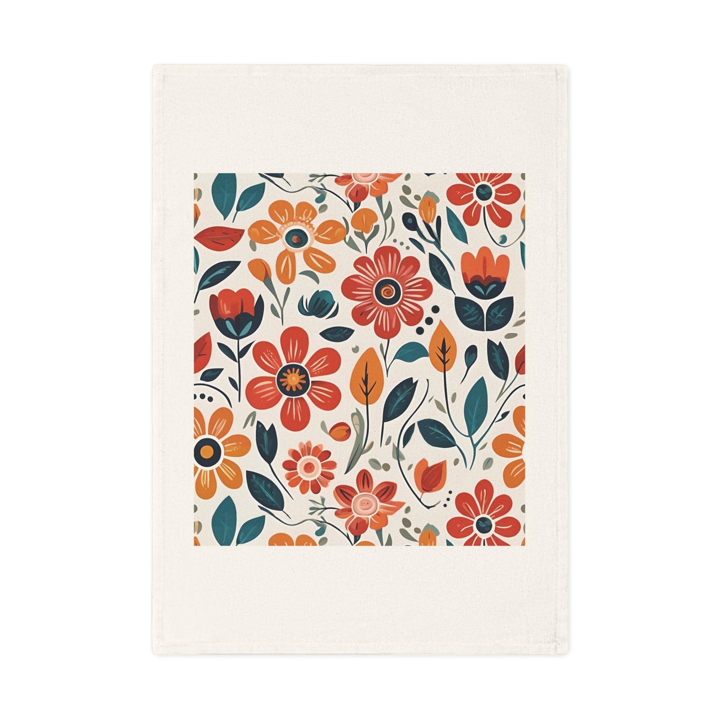 Simple Summer Flowers, Cotton Tea Towel