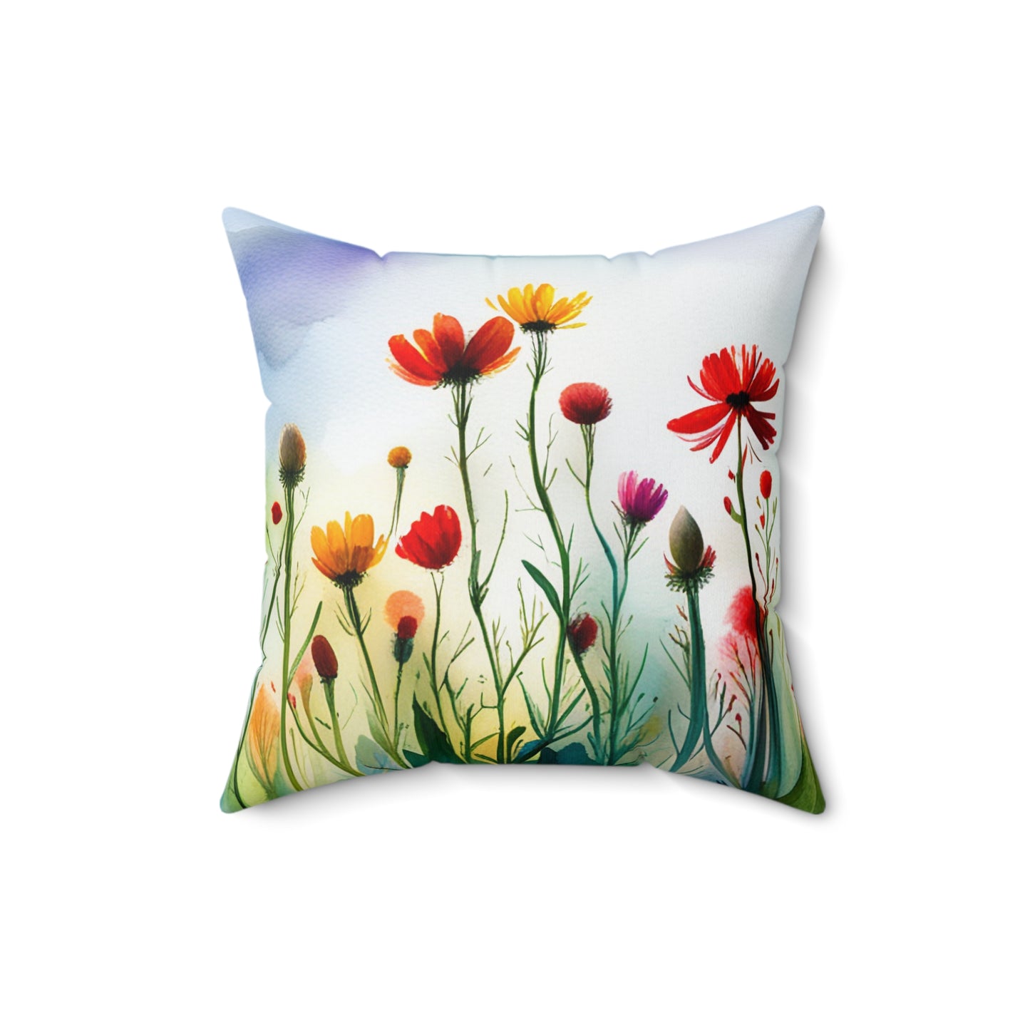 Field Flowers 4: Spun Polyester Square Pillow