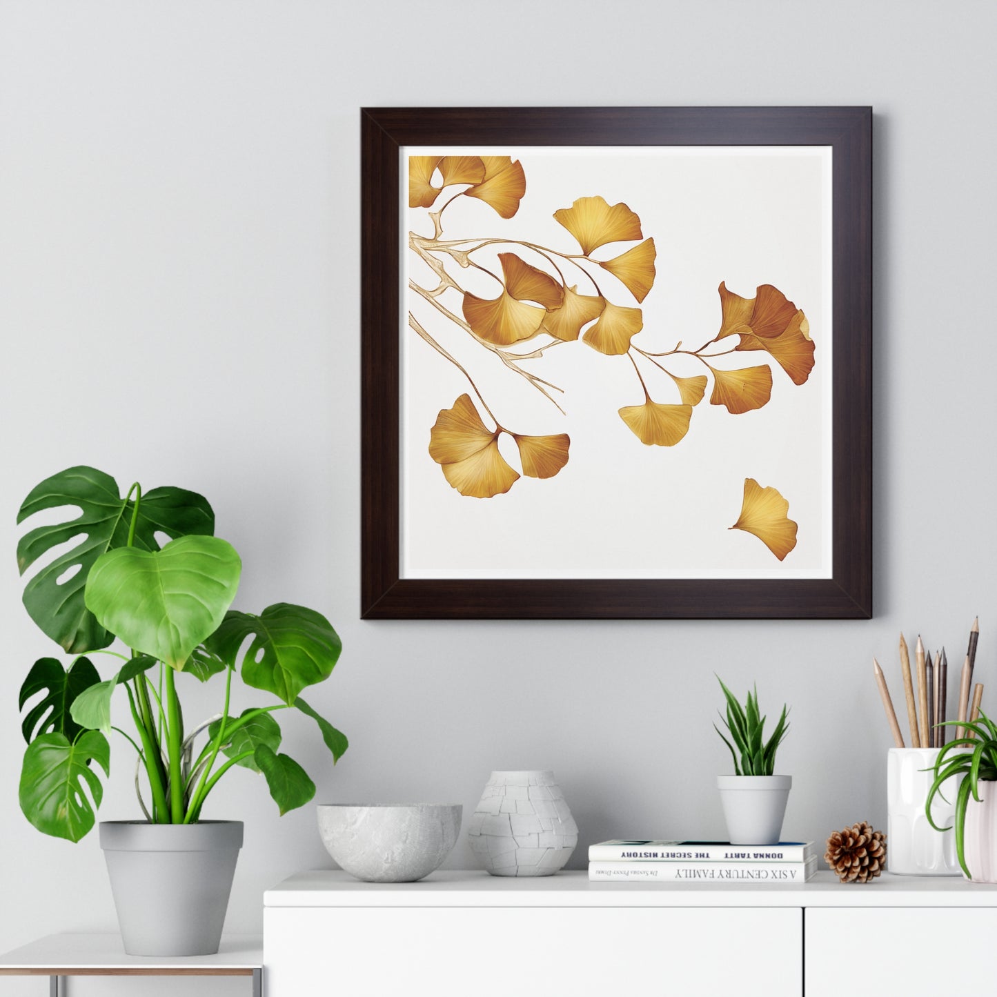 Golden Gingko Biloba, Framed Vertical Poster