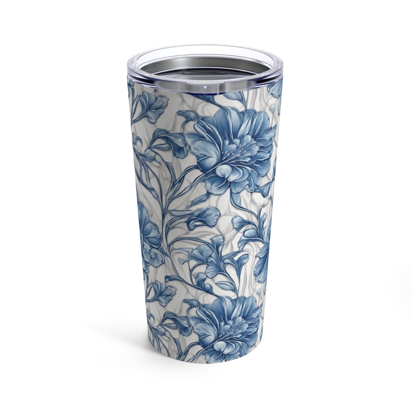 Blue & White Flowers Tumbler 20oz