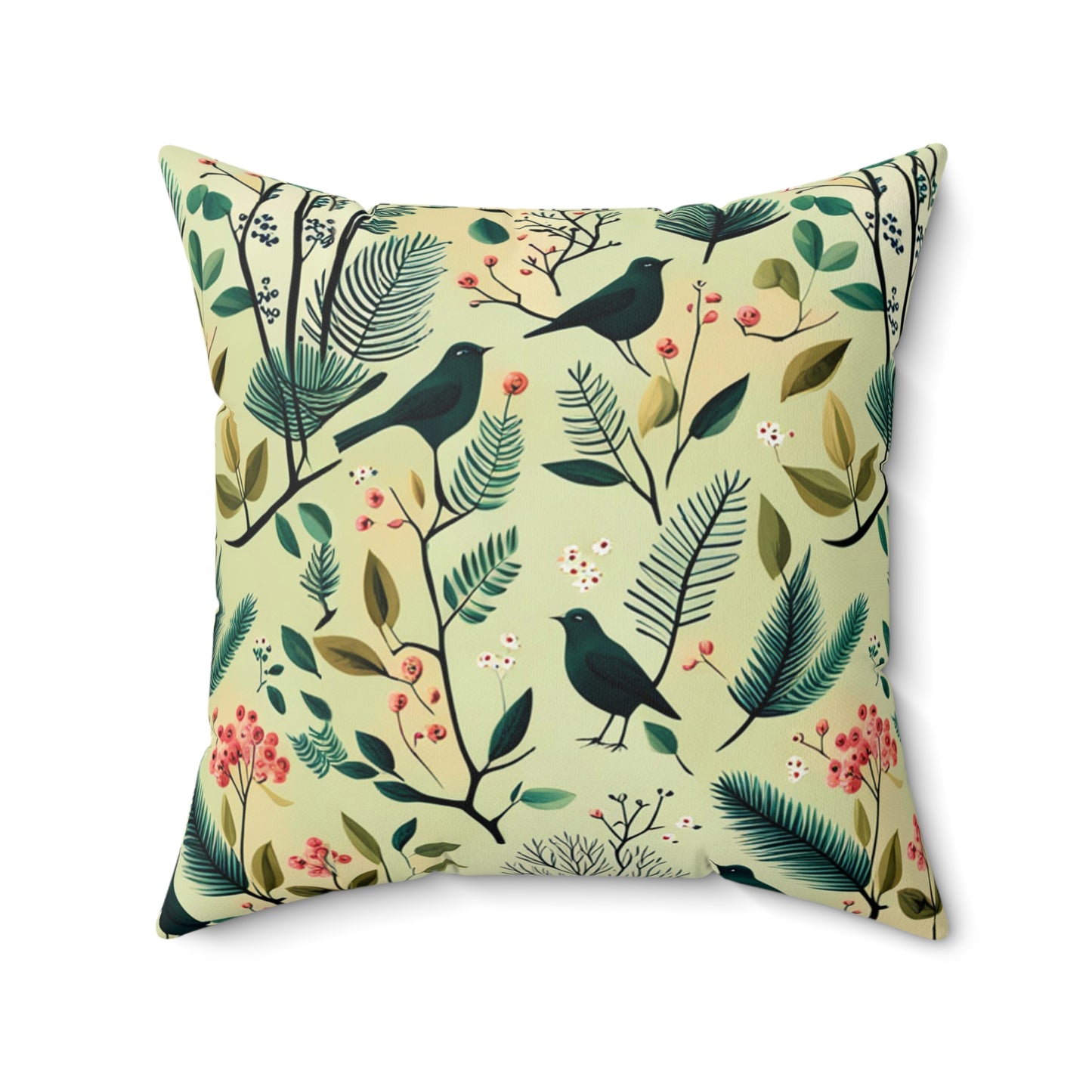 Blackbirds Polyester Square Pillow