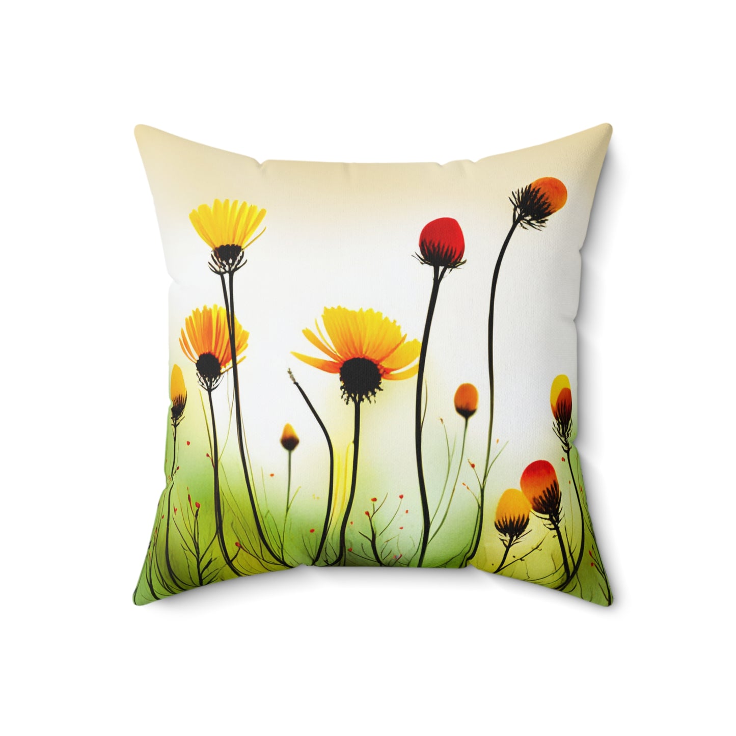 Field Flowers 7: Spun Polyester Square Pillow