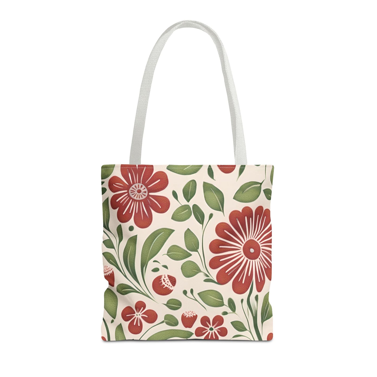 Strawberry Folk Art Flower, Tote Bag (AOP)