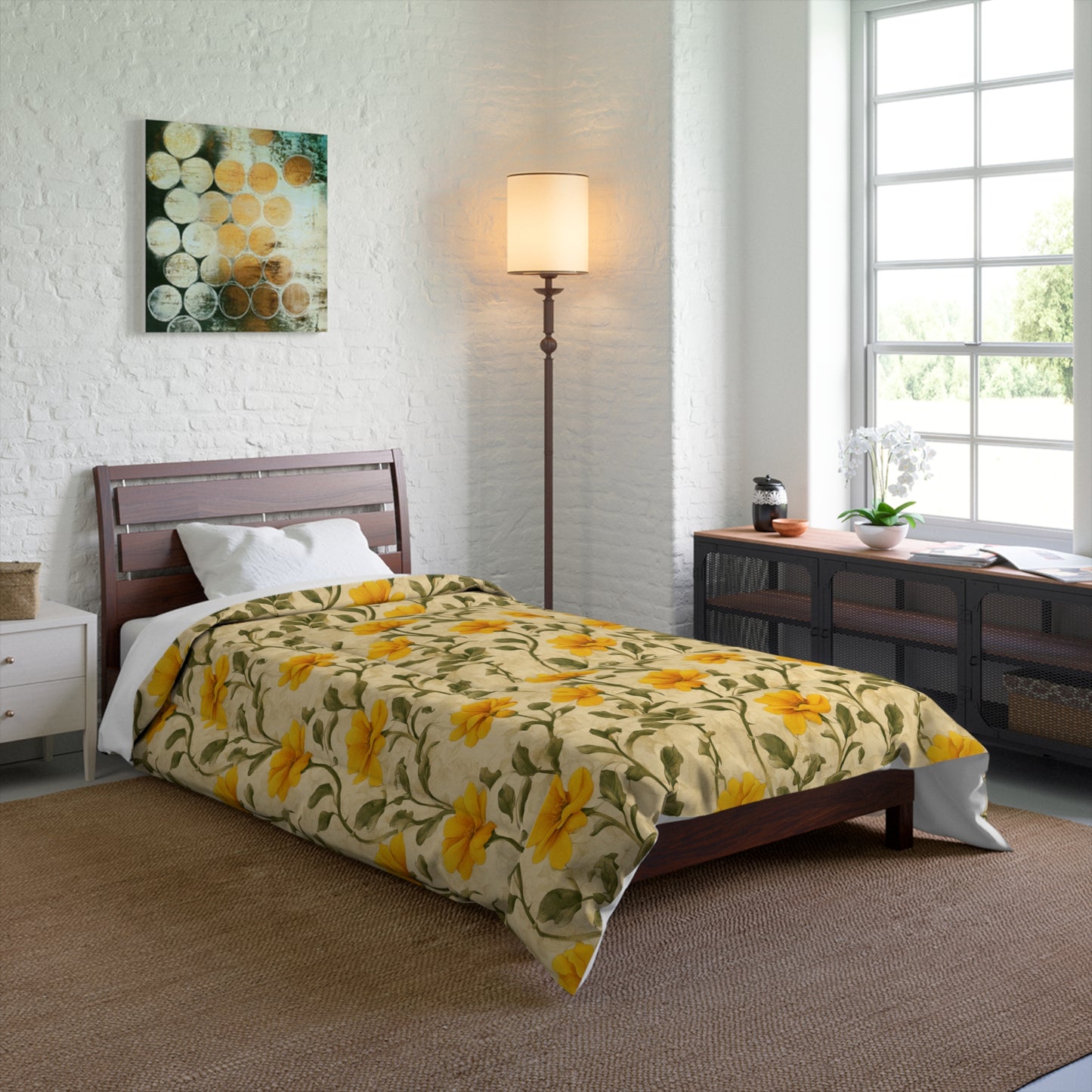 Gold Flowers Comforter