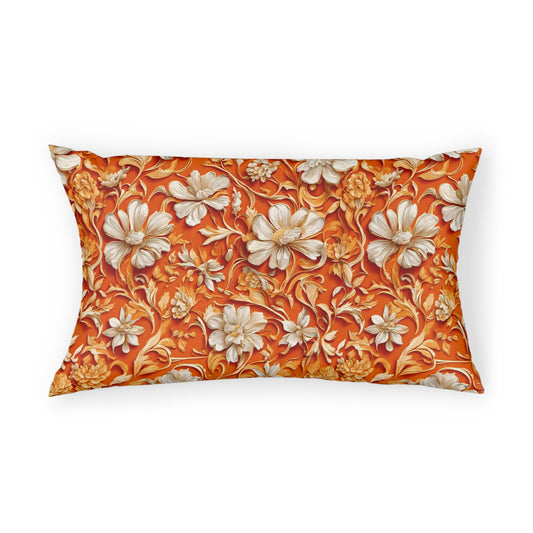 White Flowers on Apricot Pillow Sham