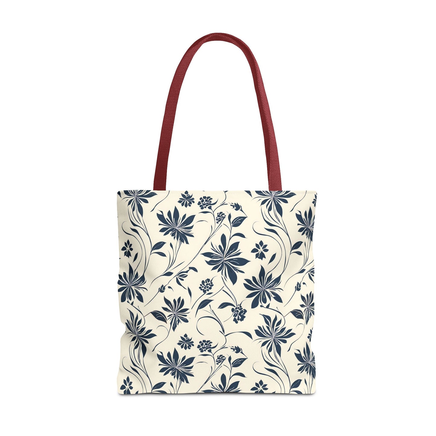 Simple Navy Flower Pattern Tote Bag (AOP)