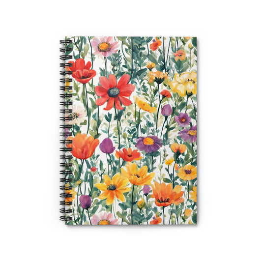 Colourful Wildflowers Spiral Notebook - Ruled Line