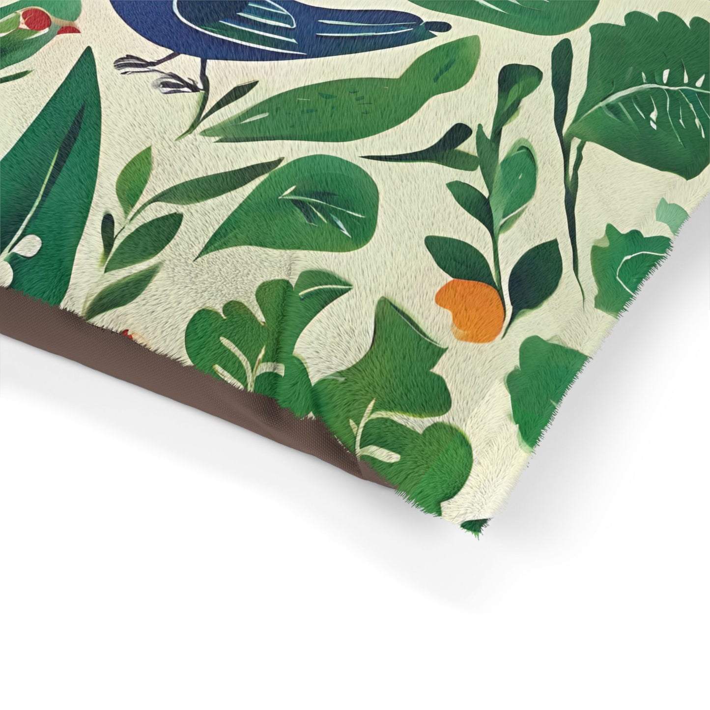 Bright Birds, Bright Green Leaves, Bright Flowers, Folk Art Puppy Mattress, Pet Bed.