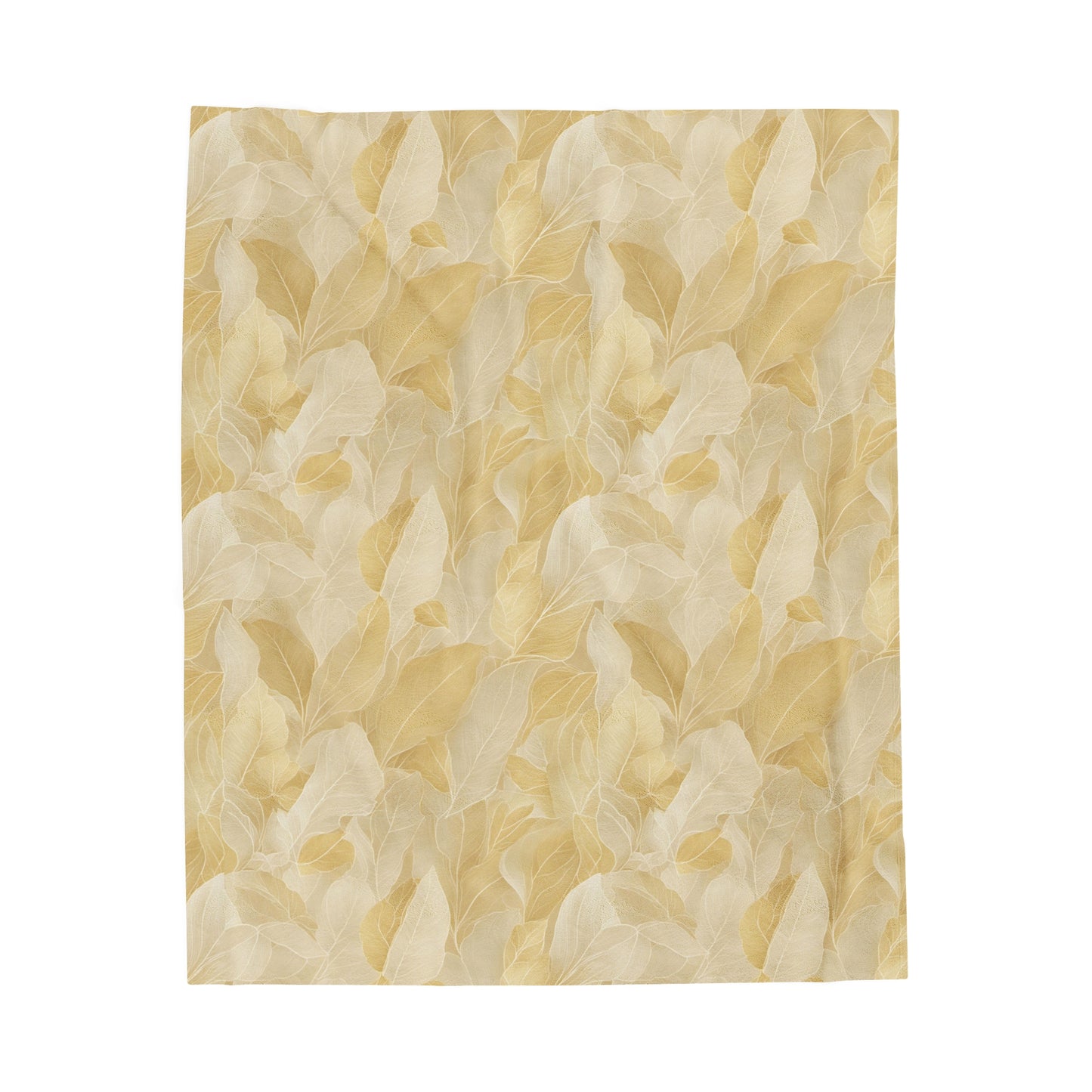 Gold Leaves Velveteen Plush Blanket