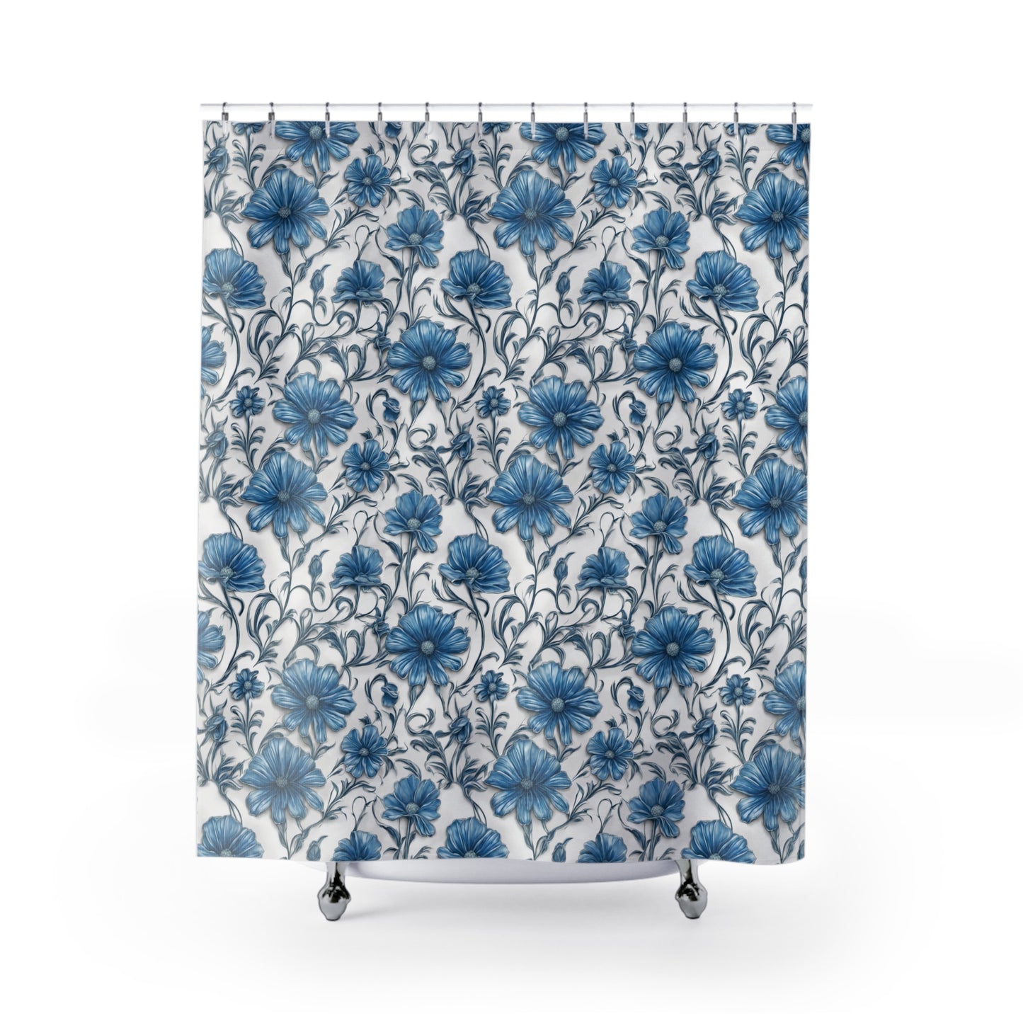 Blue Daisies Shower Curtains