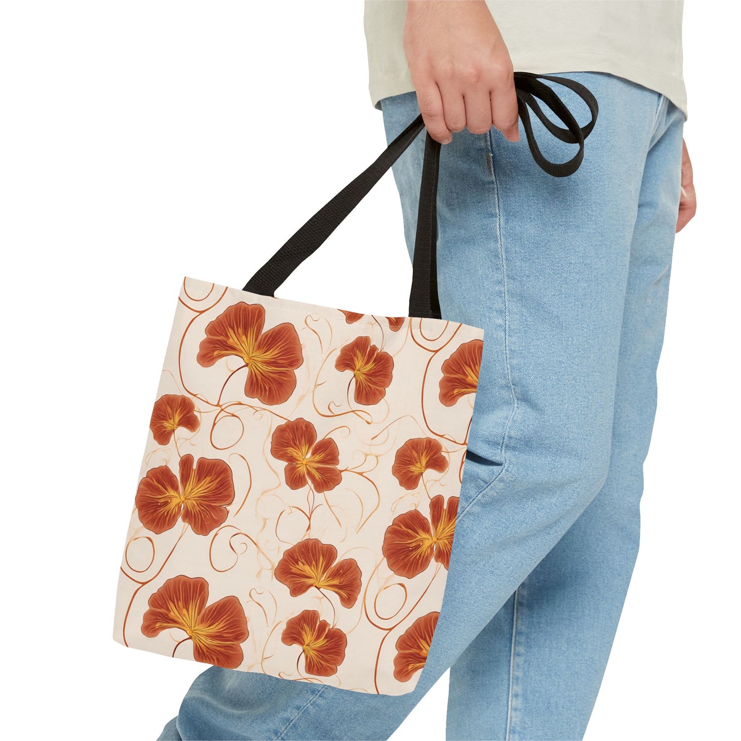 Orange Nasturtium Petals Tote Bag (AOP)