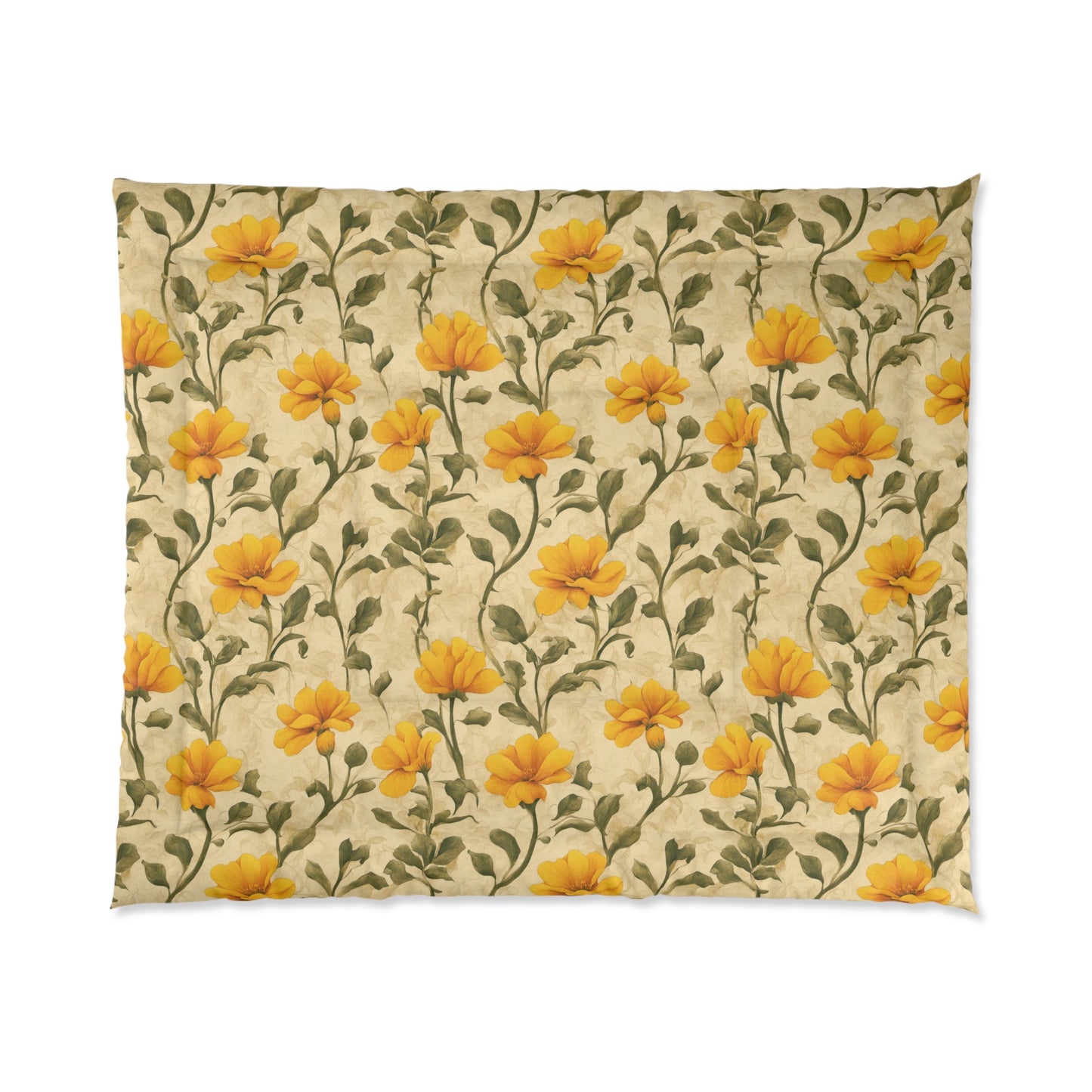 Gold Flowers Comforter