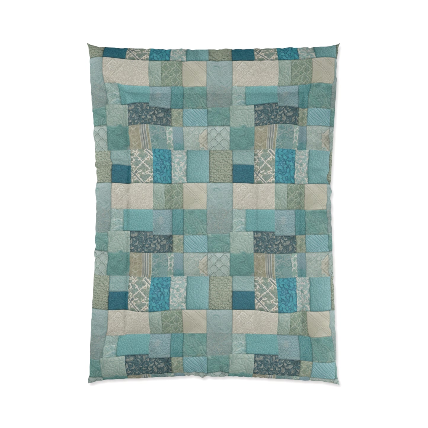 Patchwork in Blues & Greens Comforter