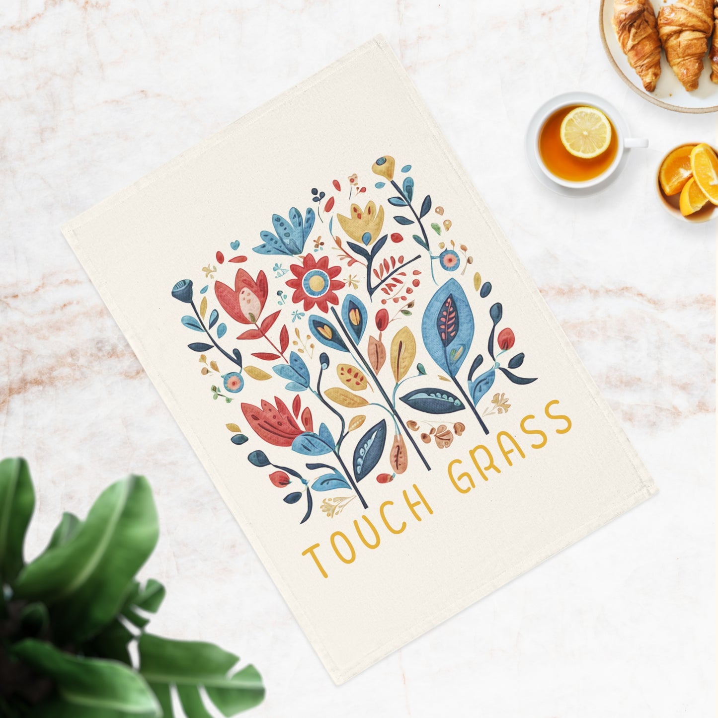 Touch Grass, Cotton Tea Towel