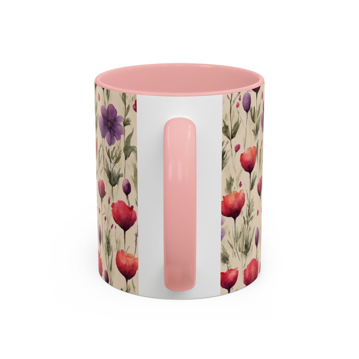 Poppies and Plum Flowers Coffee Mug, 11oz