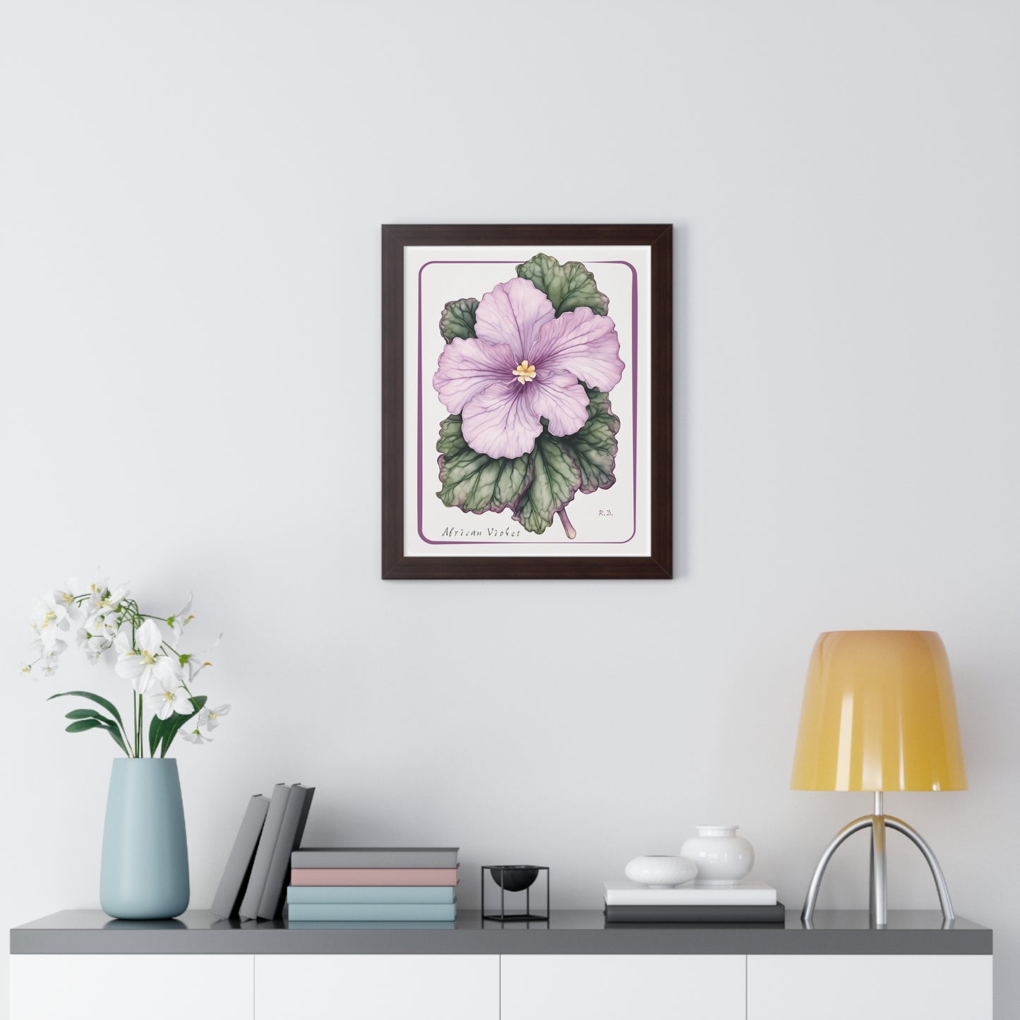 Mauve African Violet, Framed Vertical Poster