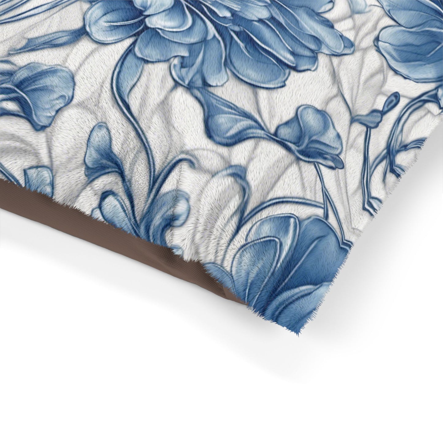 Blue & White Flowers Pet Bed