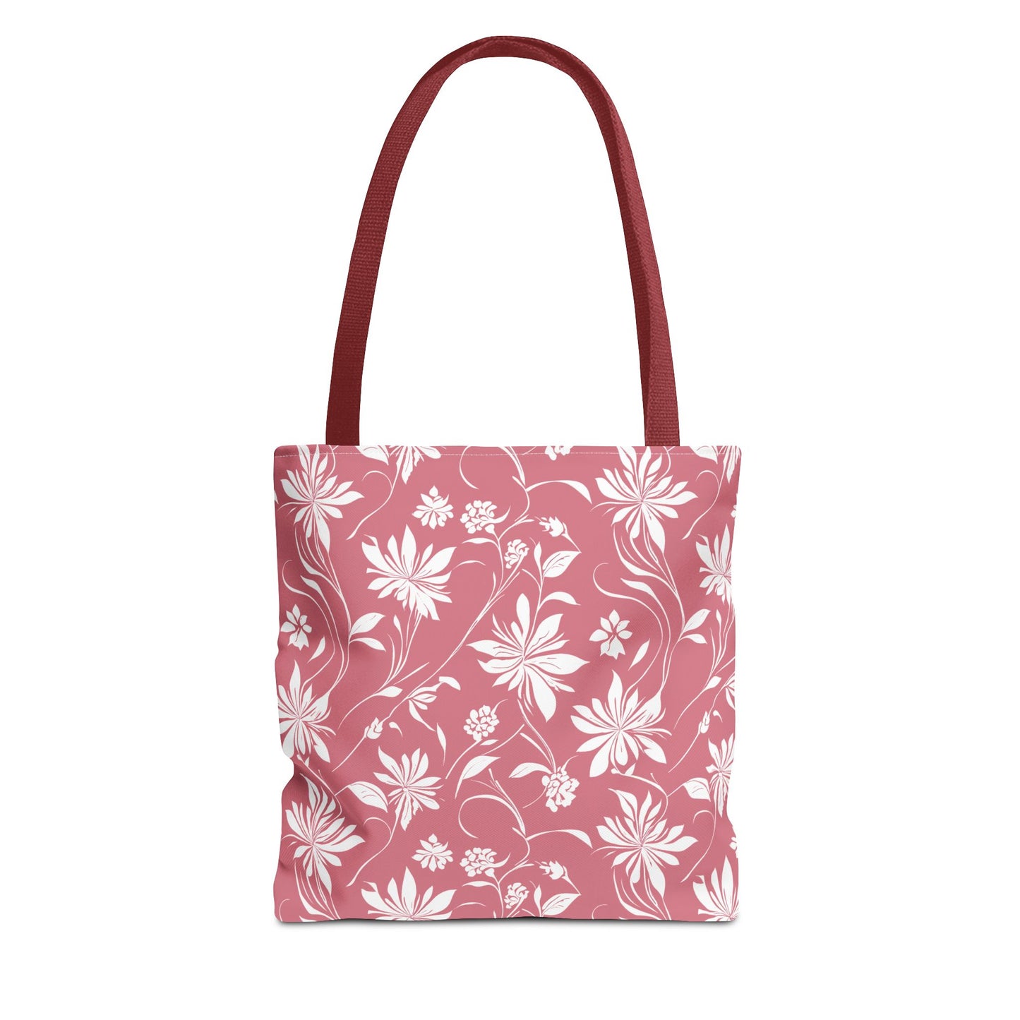 Simple White Flower on Pink Pattern Tote Bag (AOP)