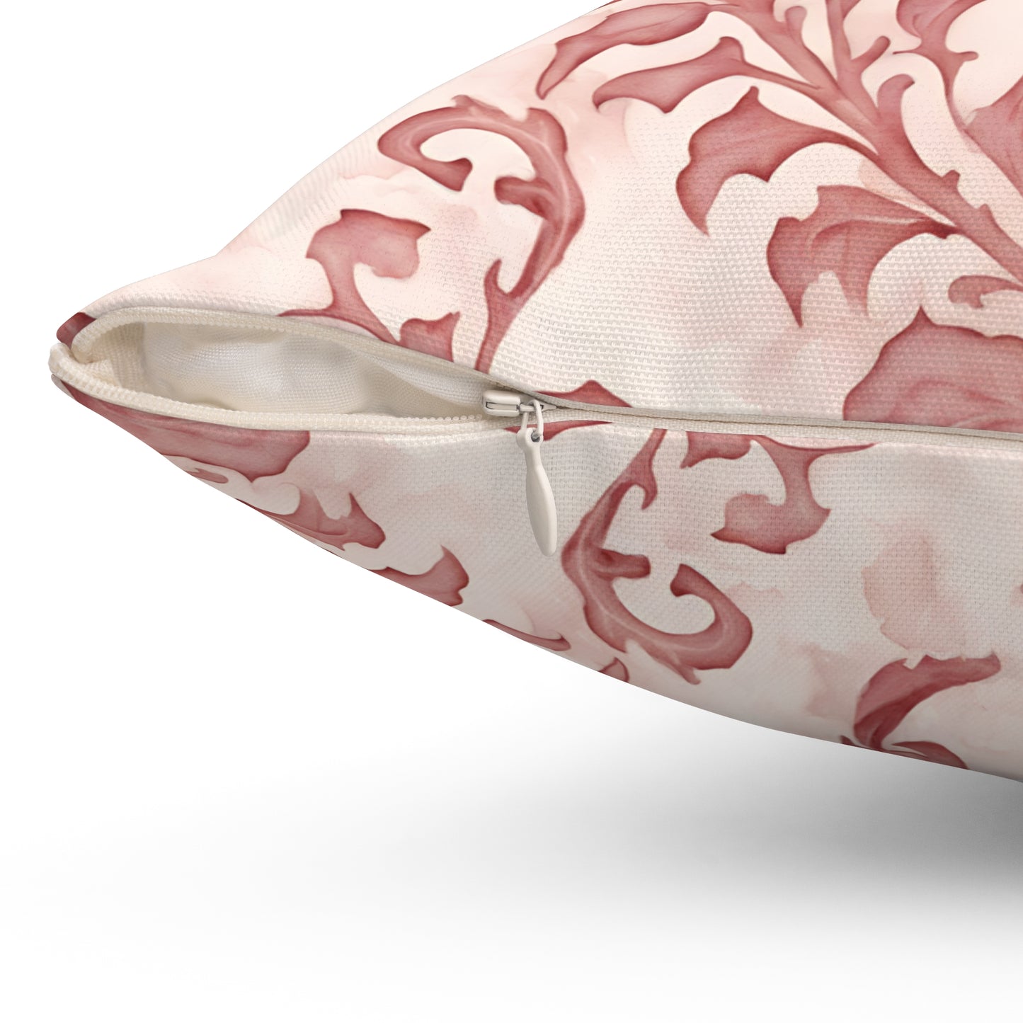 Climbing Pink Leaves, Polyester Square Pillow