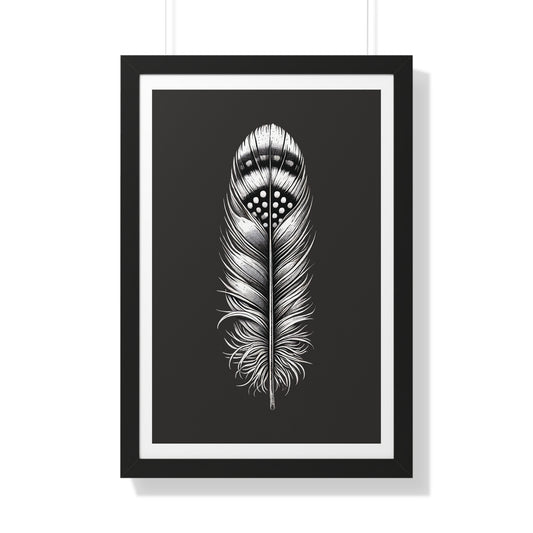 Black and White Feather No.1, Framed Vertical Poster