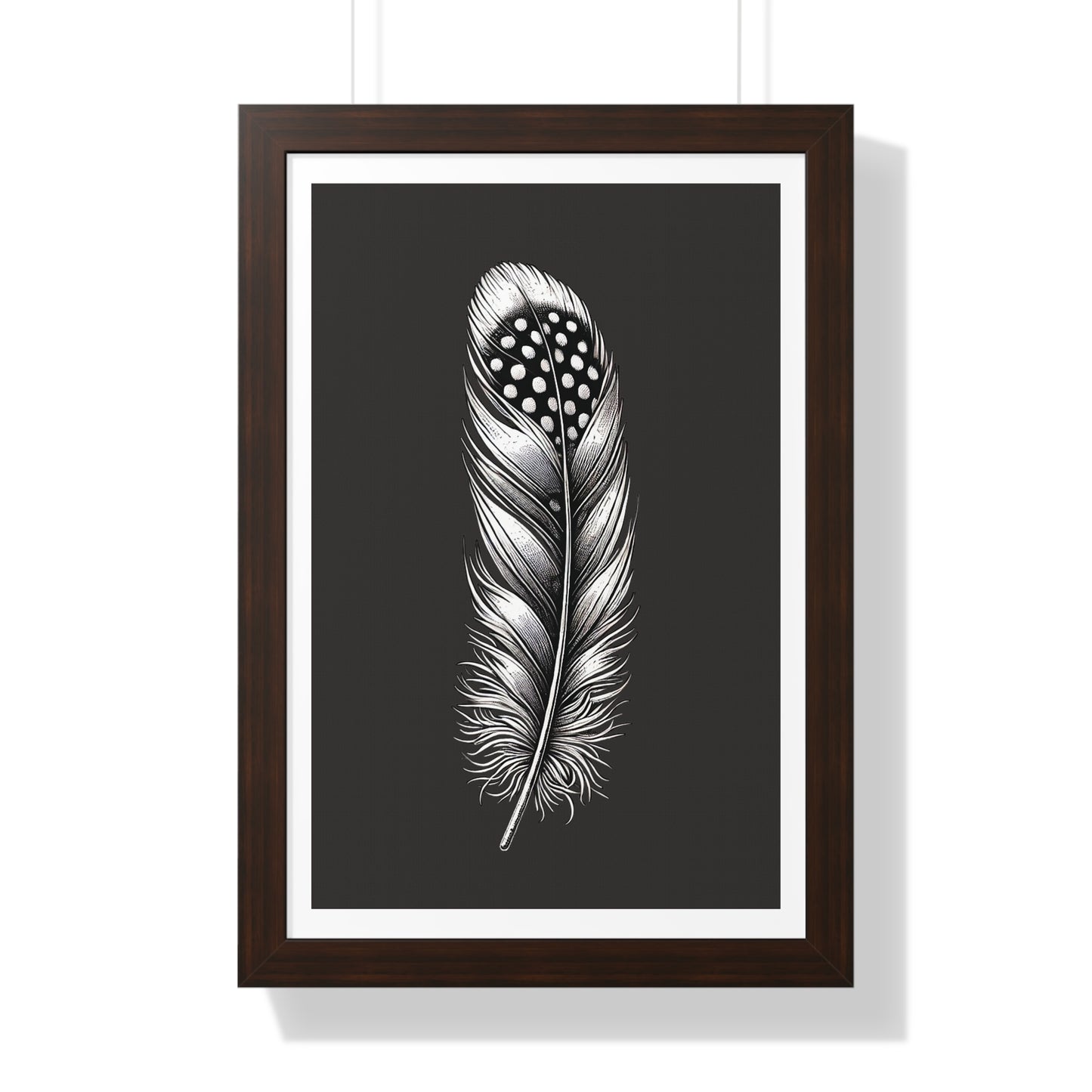 Black and White Feather No.3, Framed Vertical Poster